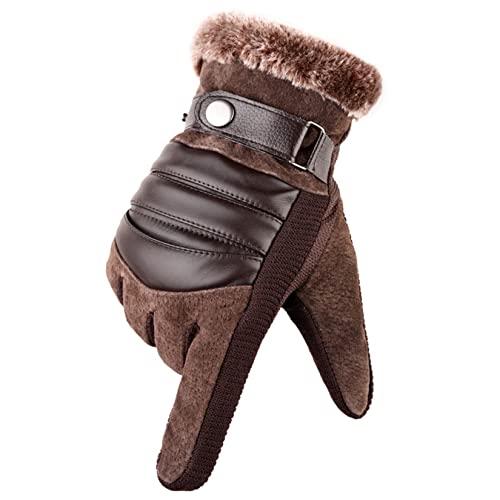 Luvas De Couro De Pele De Porco Masculino Luvas De Inverno Luvas De Clima Frio Moto Luvas De Dedos