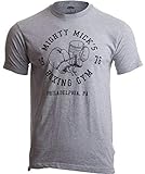 Mighty Mick's Boxing Gym 1976 | Philadelphia Boxer Vintage Style Gloves T-Shirt-(Grey,XL)