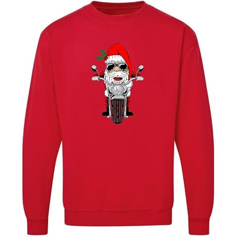 Merch Kingdom Biker Santa Christmas Jumper Cover