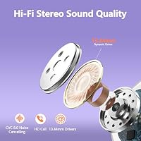 Bluetooth Kopfhörer, In Ear Kopfhörer Kabellos Bluetooth 5.3 mit 128Std Tiefer Bass，Kabellose Kopfhörer Noise Cancelling Earbuds mit 4 ENC Noise Cancelling Mic, IPX7 Wasserdicht Ohrhörer, USB-C – Ansicht 3