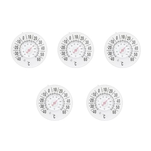 Termómetro de temperatura transparente, escala de medidor de temperatura sin batería, -40-60 ℃/-40.0-60.0 °C para el hogar, termómetro de ventana al aire libre, termómetro de ventana de succión para