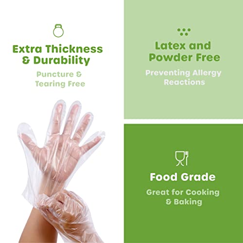 Comfy Package [100 Count Disposable Poly Plastic Gloves For Cooking thumb #2