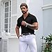 Lasjixion Men’s Slim fit Muscle Dress Shirts Short Sleeve Button Down Shirts for Men Black