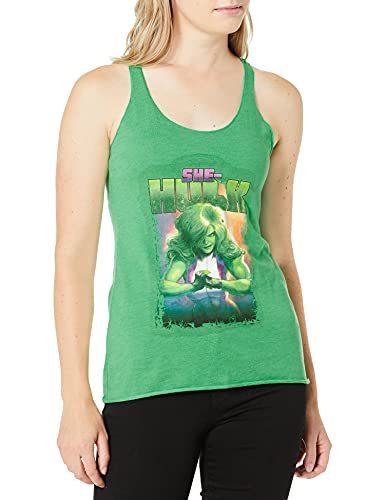 Marvel womens Official Marvel She Hulk Punch Junior's Racerback Tank Shirt, Green Official Marvel She Hulk Punch Junior's Racerback Tank, Small US