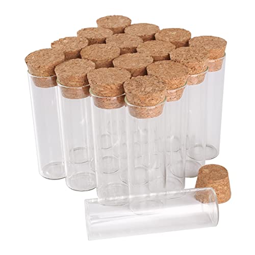 48個18mlコルク栓付き透明ガラス瓶ガラス試験管ガラスバイアルガラス瓶