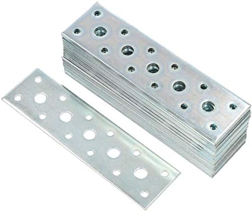 8 Conectores Planos De Placa Perforada De Acero Inoxidable, Soporte De Acero Inoxidable, Conector De Metal, Conectores De Madera, Soportes De Esquina Plana Con 48 Tornillos