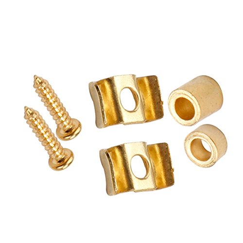 Musiclily Guitar Flat Wavy Strat String Guides Tree Retainer For Fender American Vintage Stratocaster Parts, Gold (Pack Of 4) #TOP2