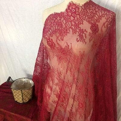 3 M de encaje de pestañas largas para boda, tela de encaje tradicional, color blanco, rojo y violeta