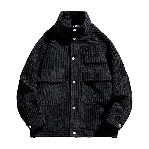 Veste en velours côtelé hommes vêtement d'hiver ample à boutons