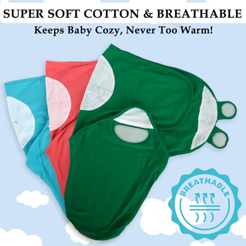 Image of 3 Pack Organic Swaddles Sacks For Newborns, Baby Girls, Boys, Soft & Snug Newborn Sack, Nursery Swaddling Blankets