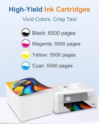 Image of LC406XL LC406 Ink Cartridges for Brother Printer MFC-J4335DW MFC-J5855DW MFC-J6555DW MFC-J4535DW, Replacement for Brother Ink Cartridges LC406 LC406XL, 4 Pack High Yield Up to 23000 Pages