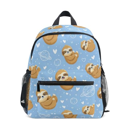Sloth Blue Preschool Backpack Planet School Backpack Daycare Bookbag for Kids 3-8
