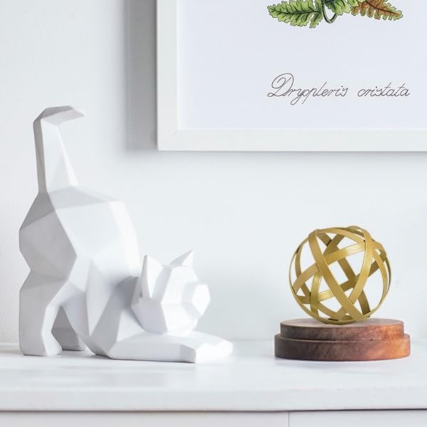 Everydecor Small Gold Metal Band Decorative Sphere