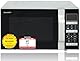 SHARP R-860S Mikrowelle mit Grill & Heißluft – 25 L, 900 W, 6 Automatikprogramme, Flat Table, LCD-Display, Inkl. Crisper-Blech & Rost, Kindersicherung, Pizza-Funktion, Silber/Schwarz