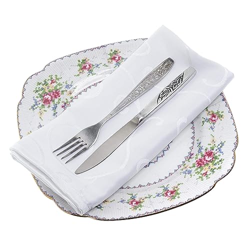 Serviettes de table blanches 50,8 cm pour banquets et repas de mariage