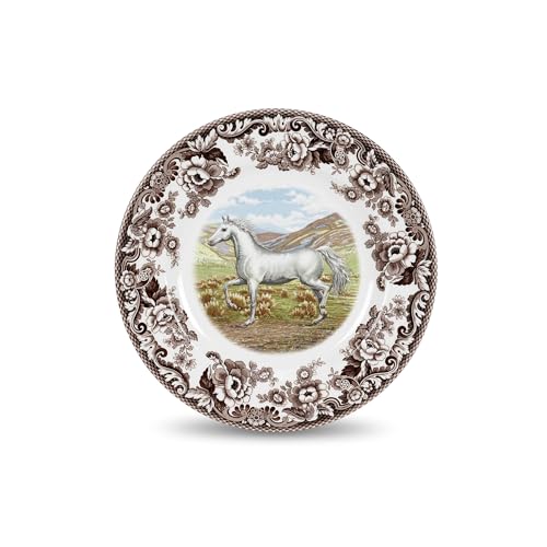 Spode Woodland Salad Plate, Horse | 8 Inch | Hunting Cabin, Lodge, and Cottage Décor | Made in England from Fine Earthenware | Microwave and Dishwasher Safe (Arabian Horse)