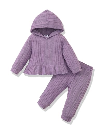 Image of Renotemy Newborn Infant Baby Girl Clothes Outfits Fall Winter Long Sleeve Sweatshirts Pants Cute Baby Girl Outfits Set