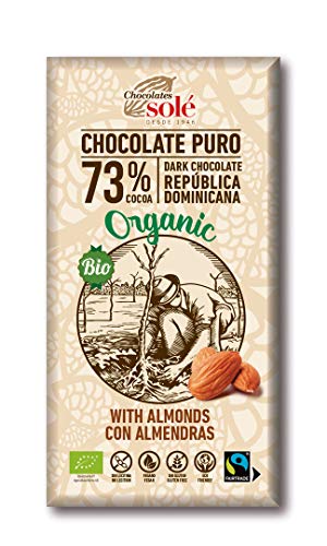 CHOCOLATE NEGRO 73% con almendras 150gr.