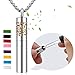 Aromatherapy Necklace with Diffuser and Container 2-in-1 Stainless Steel Perfume Bottle Essential Oil Locket Pendant Jewelry Gift Set with 8 Colors Felt Pads for Boys Girls, Metal Chain