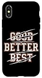 Installation facile Bon Meilleur Meilleur T-Shirt Motivation Drôle Coque pour iPhone X/XS
