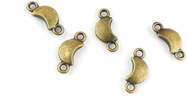 Jewelry Making Charms ZK025 Moon Connector Ancient Bronze Retro Findings Bulk