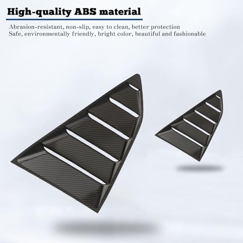 Image of Rear Side Window Louvers for Chevy Camaro 2016 2017 2018 2019 2020 2021 2022 2023 2024 Triangular Window Glass Blinds Air Vent Scoop Shades Cover Blinds Trim Sport Accessories ABS Carbon Fiber 2PCS