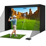 RXFSP Golf Simulator Enclosure Nets - Choose 10 x 8 ft or 14 x 8.5 ft - Complete Set with Frame and HD Impact Screen Kit (10 x 8 ft)