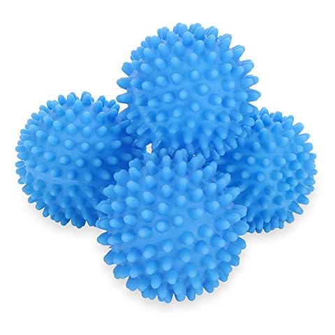 fanshiontide 4 Pcs Blue Dryer balls, Reusable Tumble Dryer Dryerballs Fabric Softener Ball for Washing Machine Laundry Cover