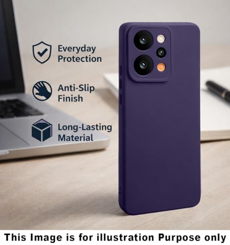 Image of Liquid Silicone Back Cover Case for OnePlus Nord CE6 Lite 5G | Soft Micro-Fibre Inside | Camera Protection Bump | Shockproof Back Cover Case for OnePlus Nord CE6 Lite 5G (Purple)