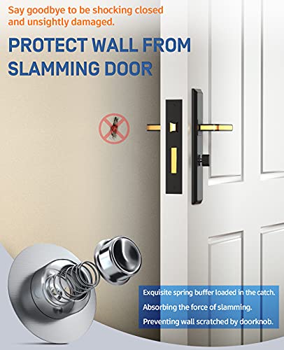 Door Stopper,Magnetic Door Stop,Euhome 1 Pack Stainless Steel 201 Door Catch Holder,Magnetic Door Stopper,No Drill Doorstop With 3M Self Adhesive Tape,Screws For Wall & Floor Mount,Hold Door Open #TOP3