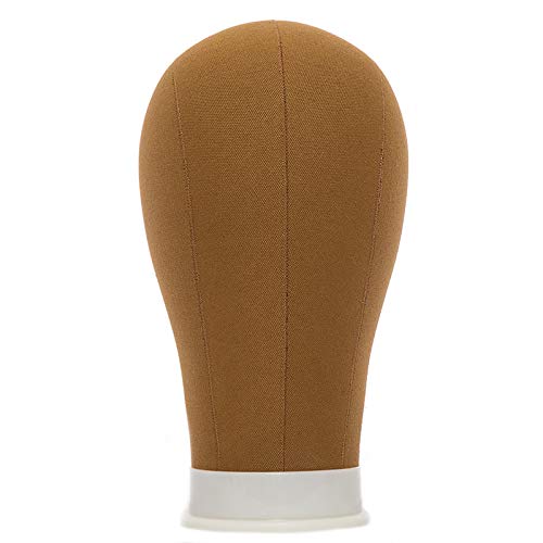 peplwig Canvas Head Polyurethane Block Wig Mannequin Head 21-24 Inches, Used For Wig Making Model Mannequin Head With Mounting Holes 22 Khaki