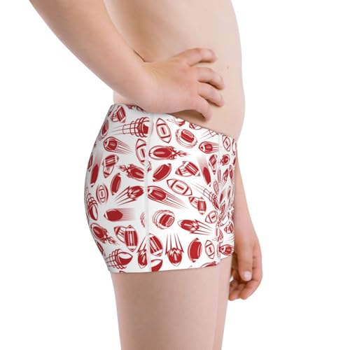 Boys' Cotton Boxer Brief Soft Underwear-Red Football2