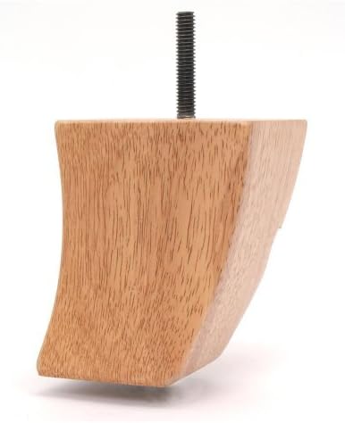 3 3/4 Inch Danish Finish Square Tapered Curved Sofa Leg, Set of 4, Model: 404HMR04N, Tools & Outdoor Store
