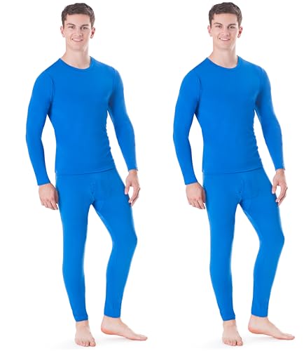 2 Pack Mens Cotton Blend Thermal Long Johns – Black