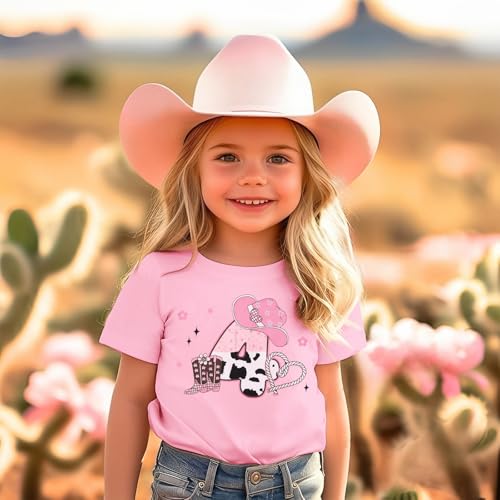 Birthday Girl Shirt Toddler Girls Cowgirl Hat Birthday T-Shirt Kids Western B-Day Party Gift Graphic Tees 2-7 Years3