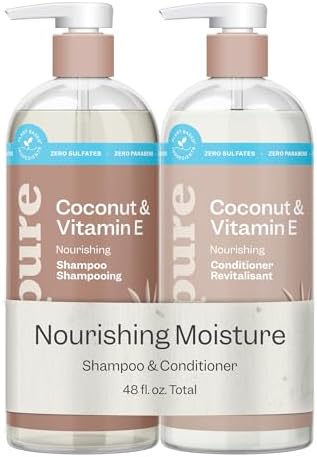 Renpure Coconut & Vitamin E Nourishing Shampoo & Conditioner Set, 2x24oz