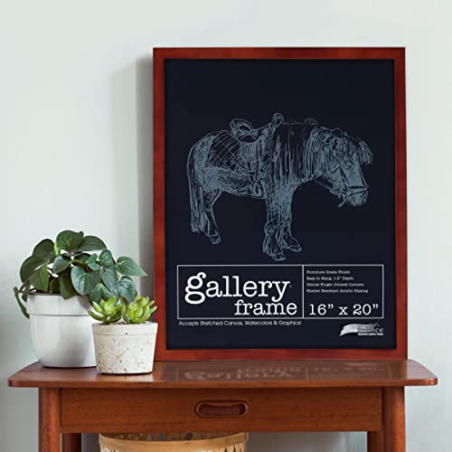 Ambiance Gallery Wood 1.5" Deep Picture Frame - Professional Quality Frames For Stretch Canvas, Artists, Display, Home Decor, & More! - [Walnut - 9X12"] #TOP2