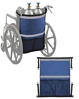 KUAZIDAR Sauerstoffflaschenhalter für Rollstuhl, Rollator & Elektromobil, Reflektierender Sauerstofftasche für D/E Zylinder, Wasserfest & Schnelltrocknend, Blau, Es bietet Platz für 2 Flaschen