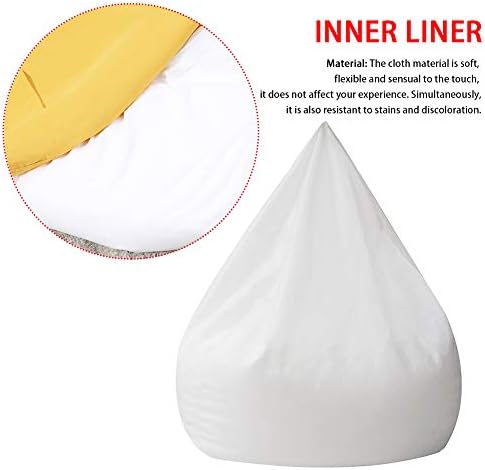 Inner Liner for Bean Bag Chair Cover Seat, No Filler, Lazy Sofa Bean Bag Lounger Inner Liner with Zipper Closure, No Filler, Easy Cleaning