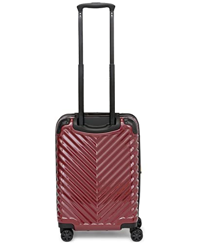 Karl Lagerfeld Paris Women's V-Stripe Upright Hardside Suitcase 20", Burgundy, One Size4