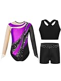 Gymnastikleidung Mädchen Turnanzug Langarm mit kurzer Hose. Ballettanzug Mädchen Gymnastik Trainingsoutfit. Ballettkleidung Mädchen Tanzanzug. Sport Tanz Outfit Kinder Akrobatik Outfit Aerobic Kostüm Kinder Eiskunstlauf Trainingsanzug Mädchen Eiskunstlauf Anzug Eislaufanzug Mädchen Eislaufen Outfit Kinder Tanzkostüm .