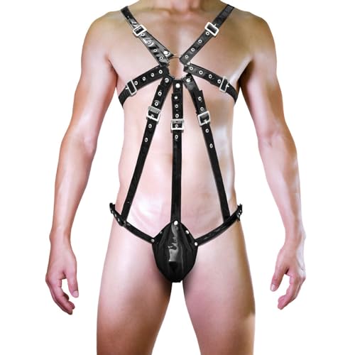 PU Leather Harness For Men Body Chest Belt Sexy Clubwear Male Bdsm Clothes Lingerie for Sex2