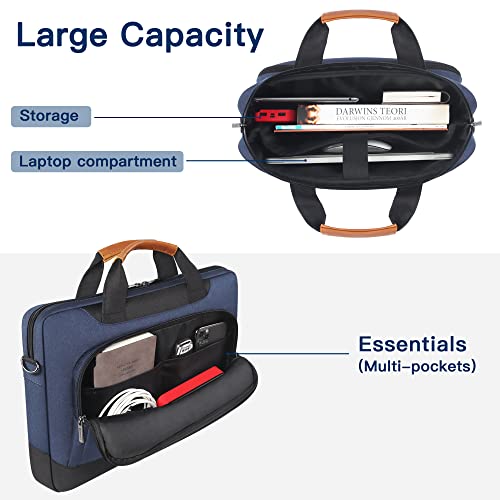 Domiso 15-15.6 Inch Laptop Sleeve Business Briefcase Computer Case Compatible With Lenovo 15.6" Ideapad 330/16" Macbook Pro/Hp Elitebook 850 G3/Envy X360 15/Latitude 3580/Acer Chromebook/Asus,Blue #TOP2
