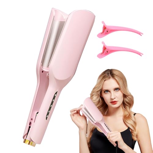 Lotvic Rizador Pelo Ondas, 32 mm Rizador de Pelo, Plancha Ondas al Agua, Planchas Rizadoras de Pelo, Ondulador de Pelo con 5 Temperaturas Ajustables, para Pelo Largo/Corto, Ondas Instantáneas