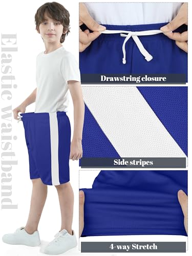 Resinta 4 Pack Boys Shorts Boys Athletic Basketball Shorts Kids Mesh Quick Dry Active Sports Gym Soccer Shorts for Summer3