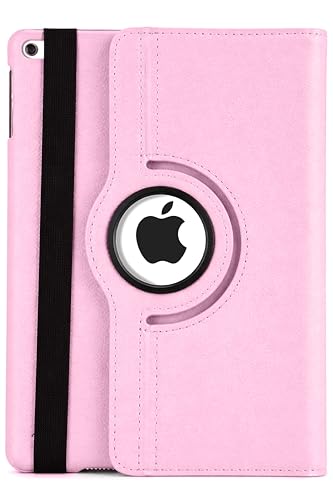 Image of ProElite 360 Rotatable Smart Flip Case Cover for Apple iPad 9.7 inch 2018 /2017 5th /6th Generation Air 1 Air 2 with Stylus Pen, Pink