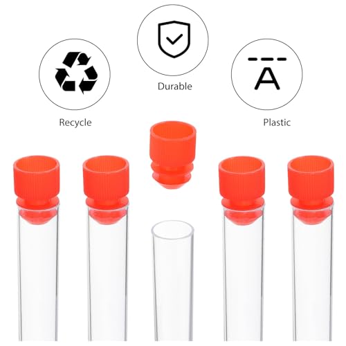 Ciieeo 40pcs Plastic Test Tubes for Science Experiments and Chemistry Teaching Tools, Sturdy Hard Plastic Tubes for Liquid and Salt Storage, for Professional and Personal Use Random Color - Image 3