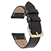 Price comparison product image VintageTime Watch Straps - Lizard Grain Genuine Calf Leather Bracelet | Stainless Steel Buckle | Choice of Width & Colours | 14mm, 16mm, 18mm or 20mm Bands (12mm, Black - Gold Buckle)