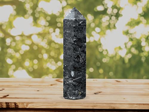 Image of Amazing Gemstone Large Larvikite Crystal Towers ~ Natural Healing Crystal Point Obelisk for Reiki Healing and Crystal Grid (5.5 to 6 INCH)
