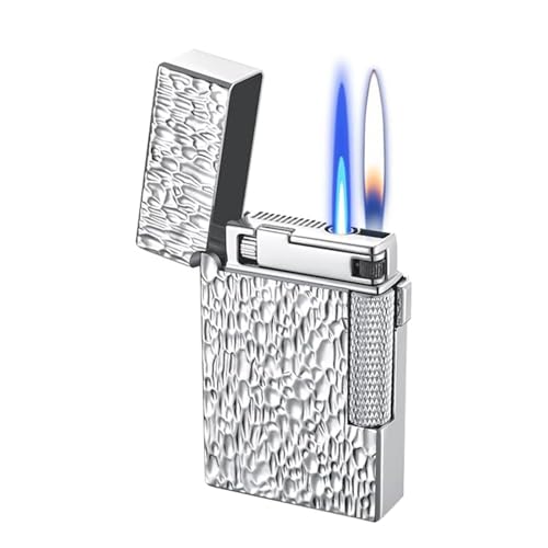Encendedor de doble llama de chorro y suave, recargable y resistente al viento 2